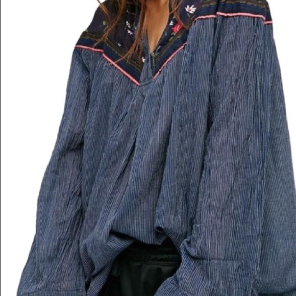 NEW FREE PEOPLE M L HEARTS COLORS SWING TOP BLOUSE - Picture 7 of 8